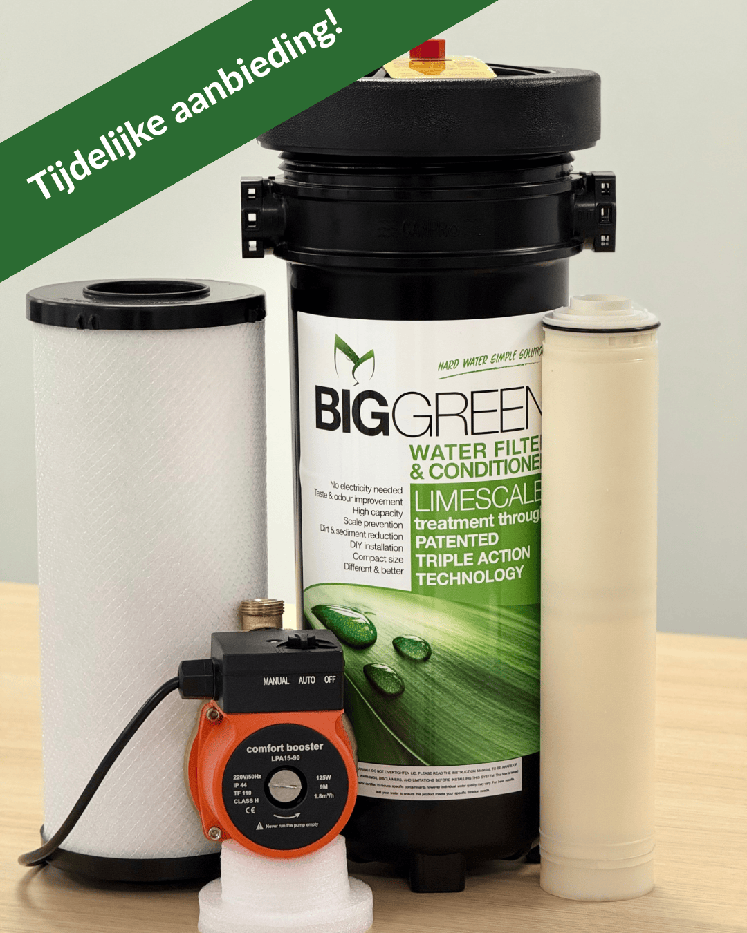 Big Green inclusief installatie en comfort booster